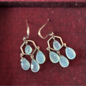 Banana Republic chandelier blue beaded dangle earrings.